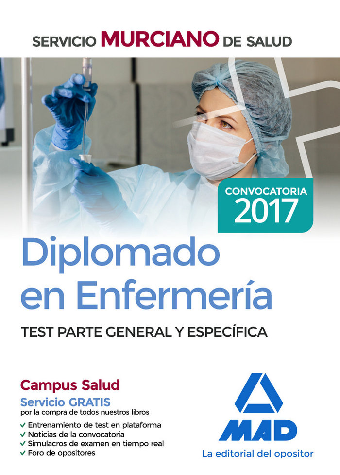 Diplomado En Enfermería Del Servicio Murciano De Salud. Test Parte General Y Específica