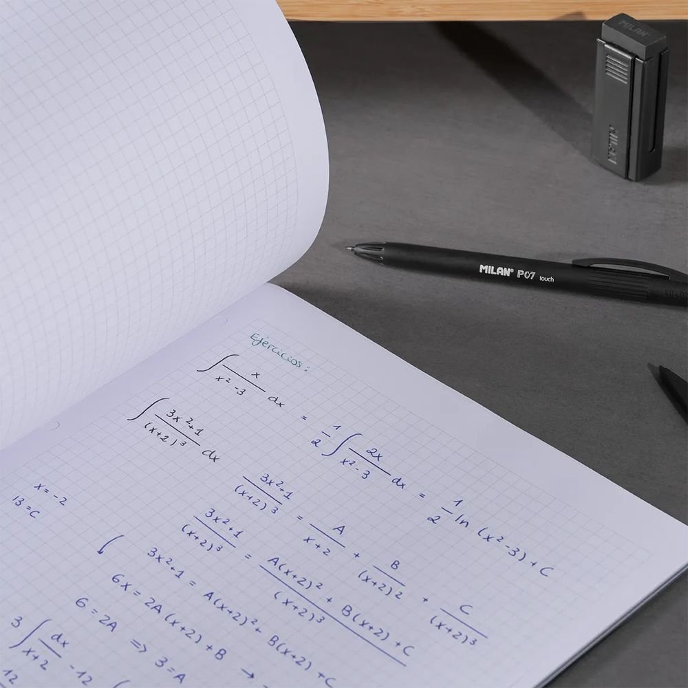 Milan Libreta A4 Encolada Cuadros 5X5 48H de 95Gr Shadow-1