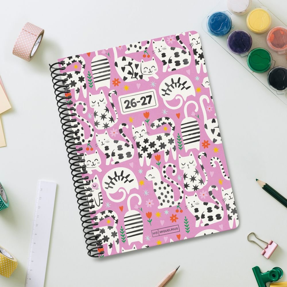Miquelrius Agenda Escolar 2026/27 A/5 Horizontal Plus S/V Cats-7