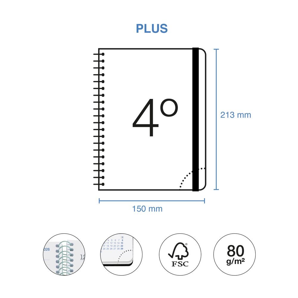 Miquelrius Agenda Escolar 2026/2027 A/5 S/V Horizontal Basic Verde-9