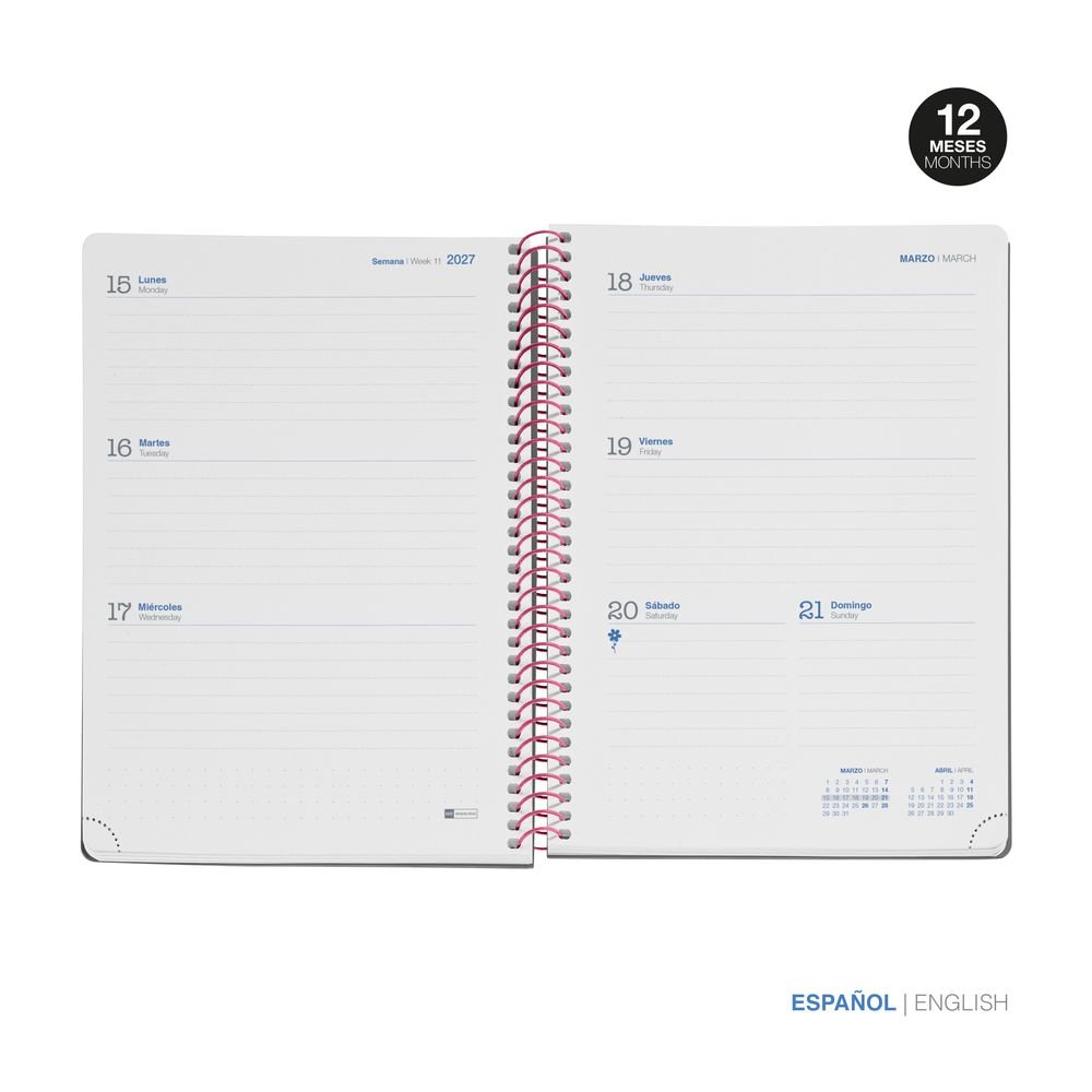 Miquelrius Agenda Escolar 2026/27 S/V Horizontal A6 Duo Pink-Blue-1
