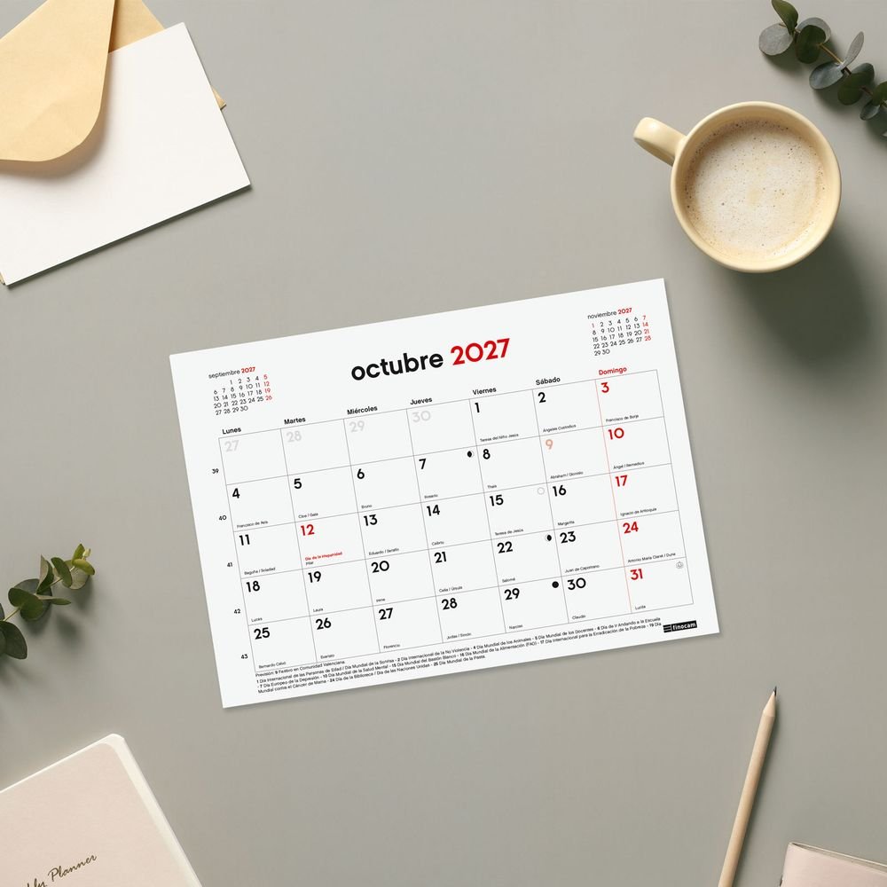 Finocam Calendario 16 Meses A/5 Iman S 26-27-2