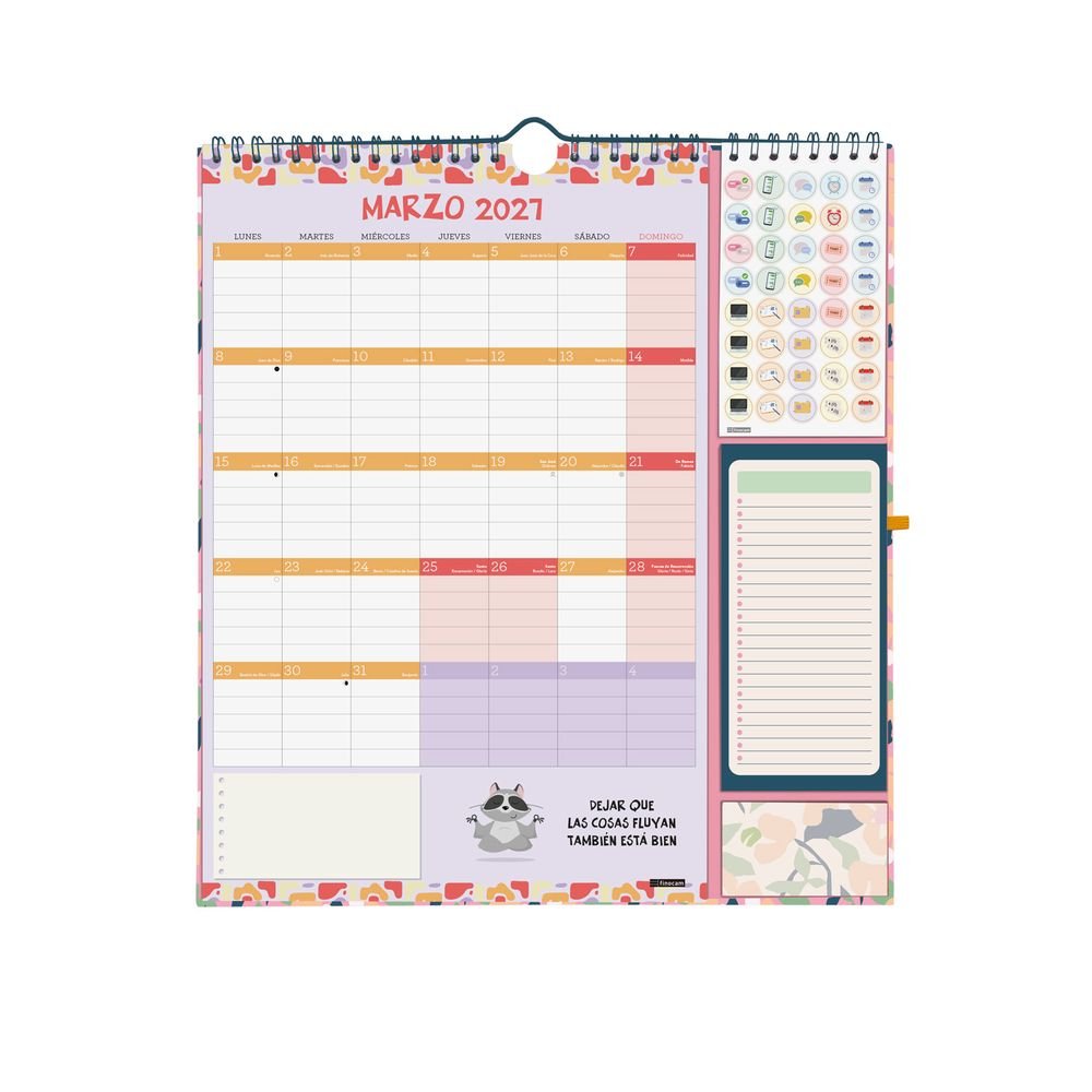 Finocam Calendario Anual 16 Meses Plus 26-27 Vitae Verdes Flores-1