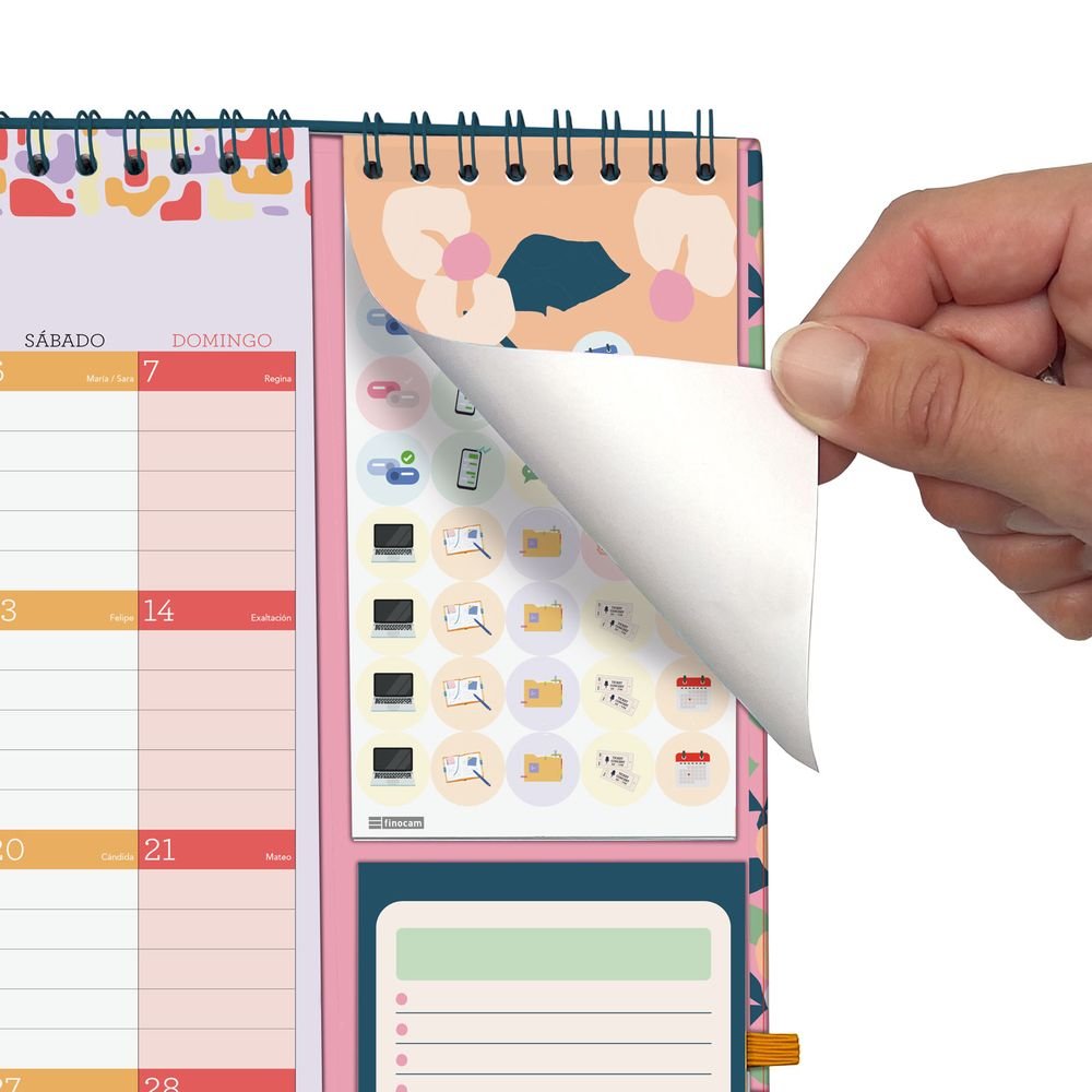 Finocam Calendario Anual 16 Meses Plus 26-27 Vitae Verdes Flores-3