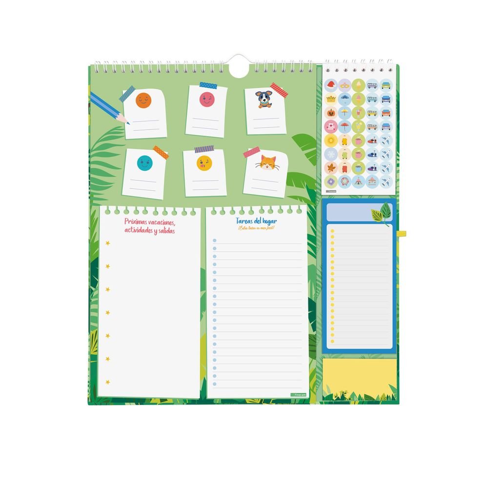 Finocam Calendario 16 Meses Plus 26-27 Familiar Verde Selva-2