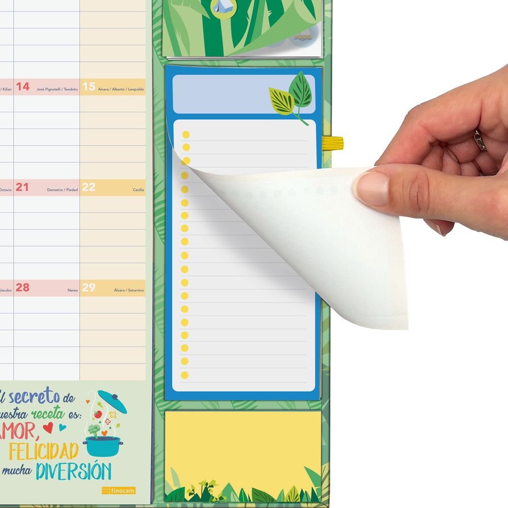 Finocam Calendario 16 Meses Plus 26-27 Familiar Verde Selva-4