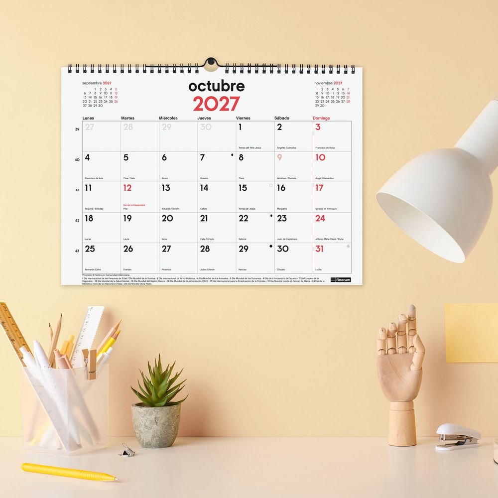 Finocam Calendario 16 Meses Pared L 26-27-1