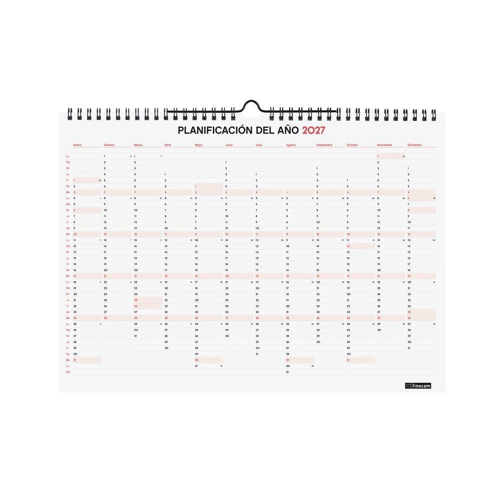 Finocam Calendario 16 Meses Pared L 26-27-2