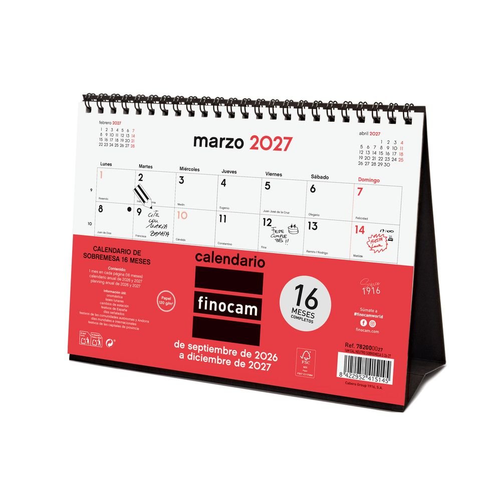 Finocam Calendario 16 Meses Sobremesa S 26-27-4