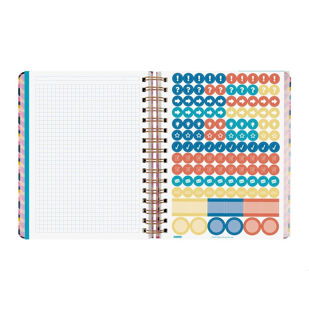 Finocam Agenda 26/27 A5 S/V Horizontal Flores Fondo Rosa-5