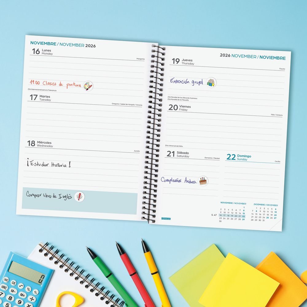 Finocam 26-27 Agenda Escolar Secundaria A5 S/V Hztal Negro-1