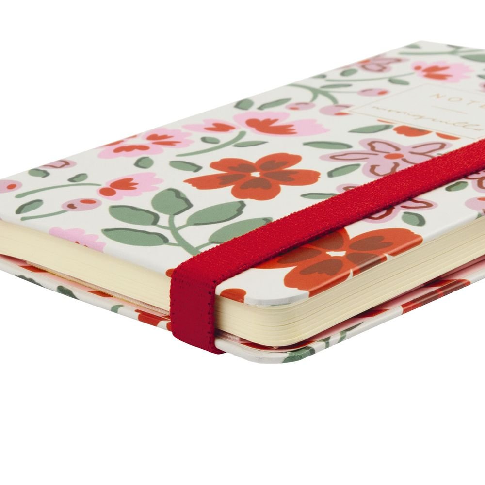 Finocam Cuaderno Moniquilla Tapa Dura A6 80Gr 144H Liso Rojo Flores-5