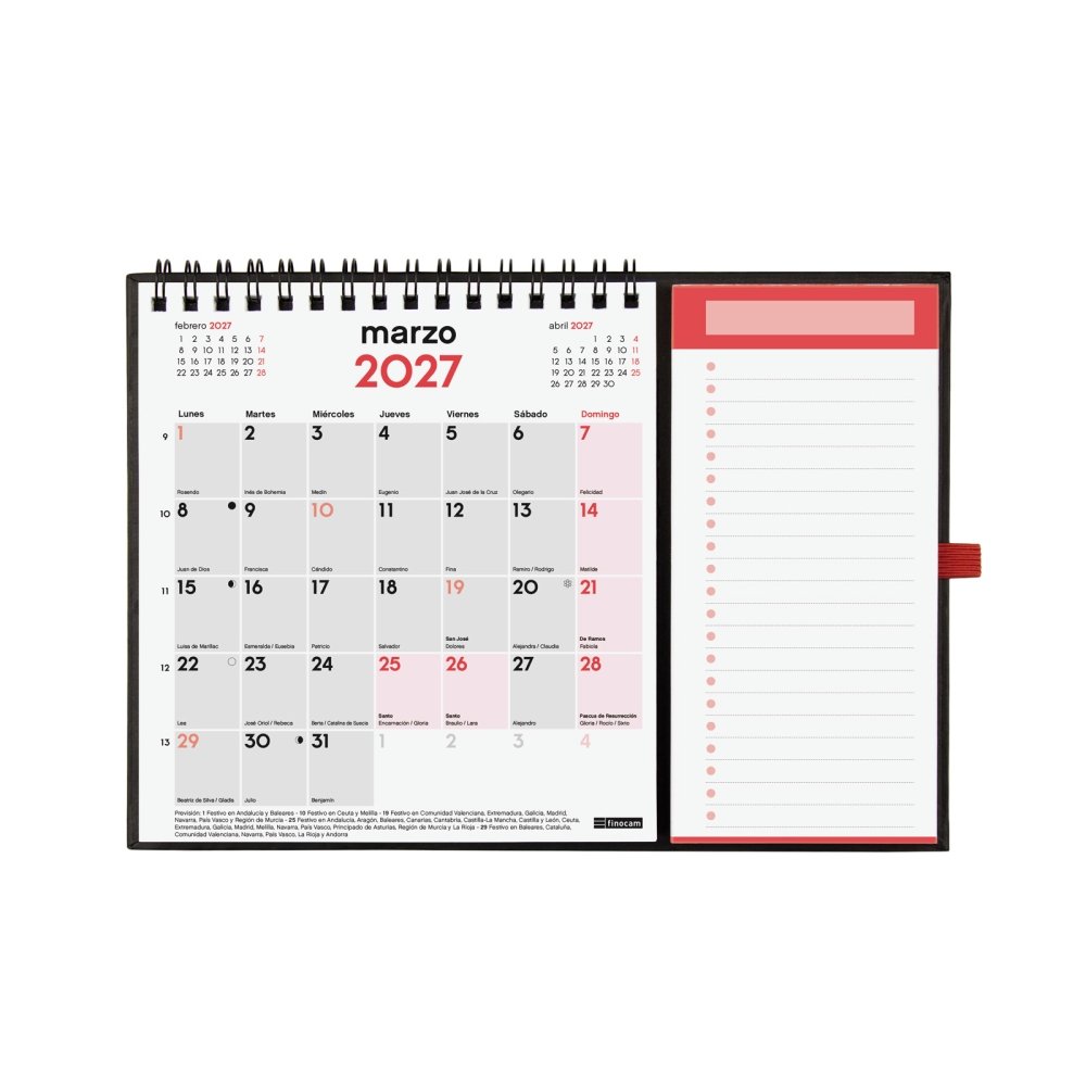 Finocam Calendario Escribir Iman Xs 2027-5