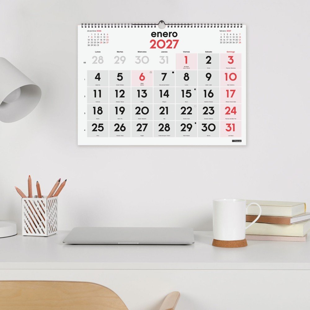 Finocam Calendario Pared 2027 Numeros Grandes L-1