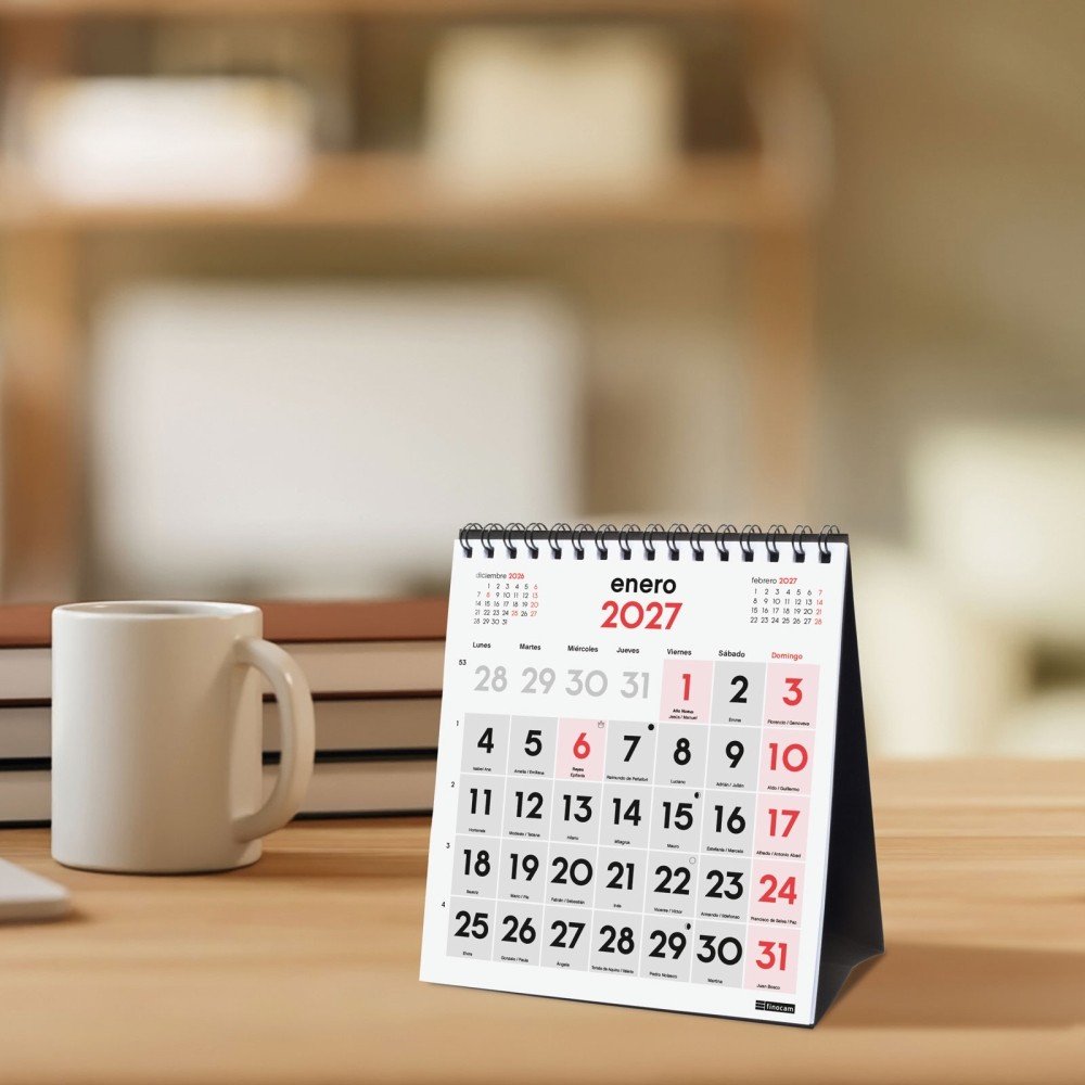 Finocam Calendario Sobremesa 2027 Numeros Grandes Xs-1