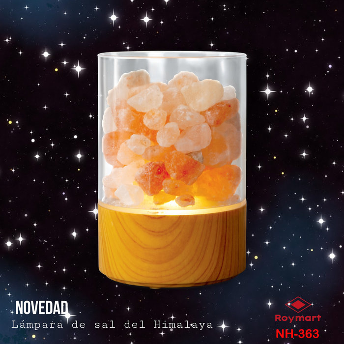 Lampara cilindro led con 200 gr sal del himalaya