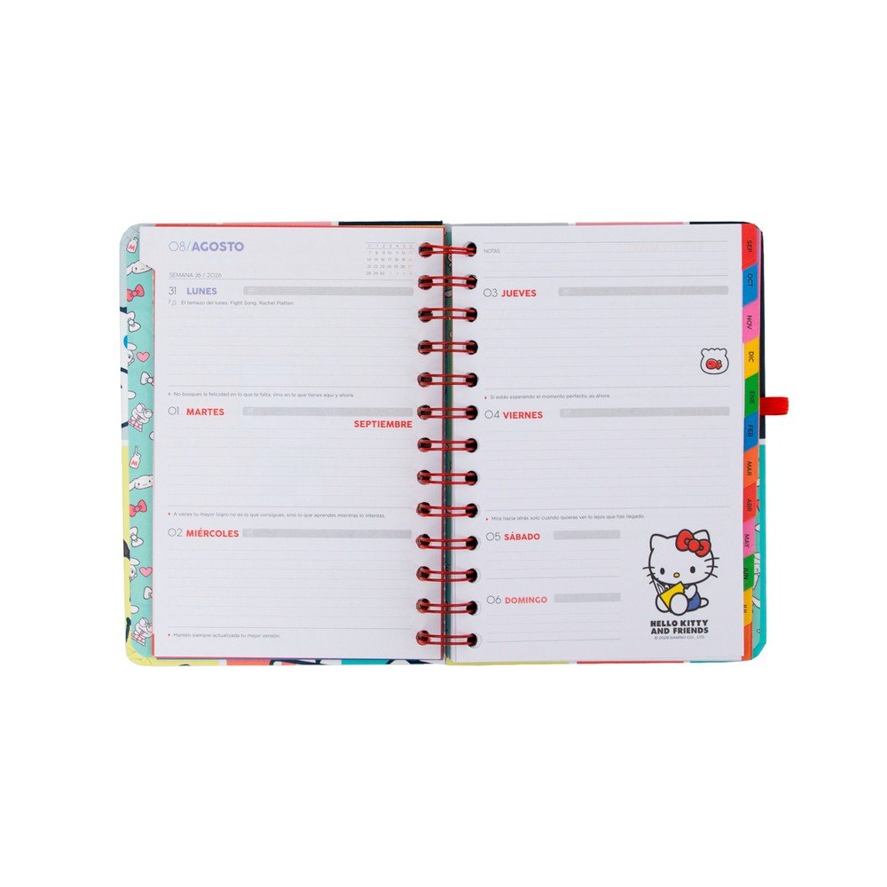 Mr Wonderful Agenda Escolar 26-27 Semanal Pequeña Hello Kitty-9